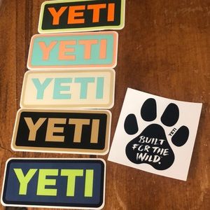 YETI DECALS Green, Tan, Blue, Green, & Black: SOLD